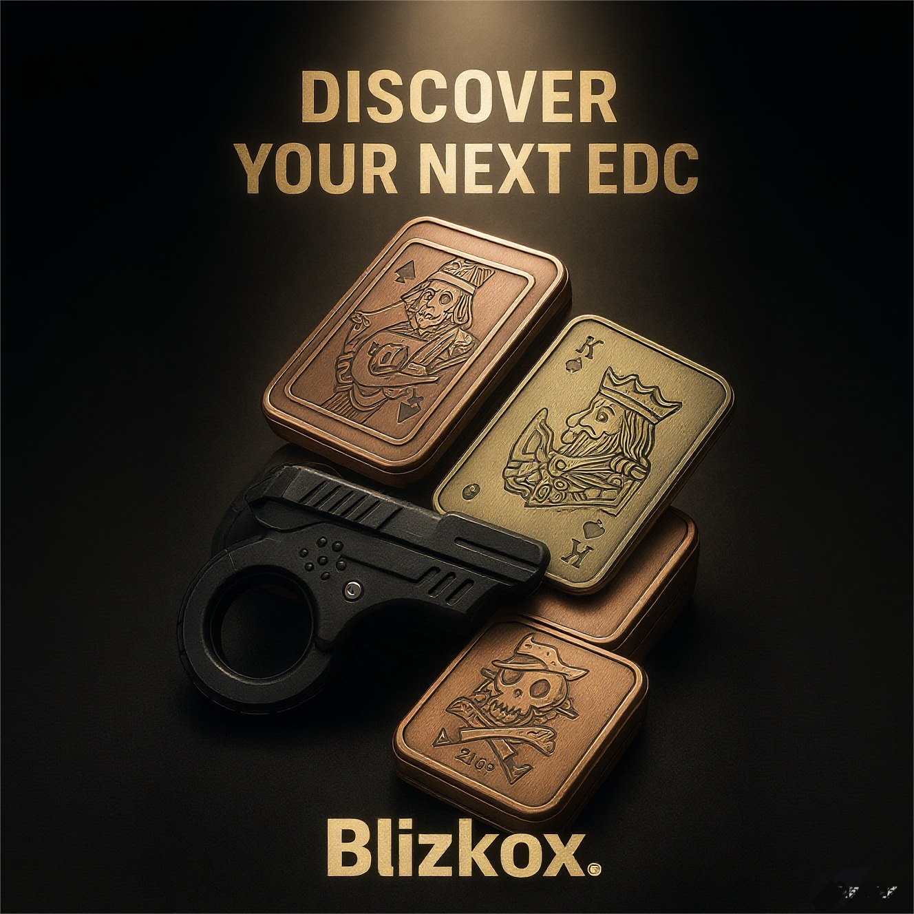 Blizkox™ Metal EDC Fidget Spinner – Tri-Spinner Pop Coin Stress Relief Toy