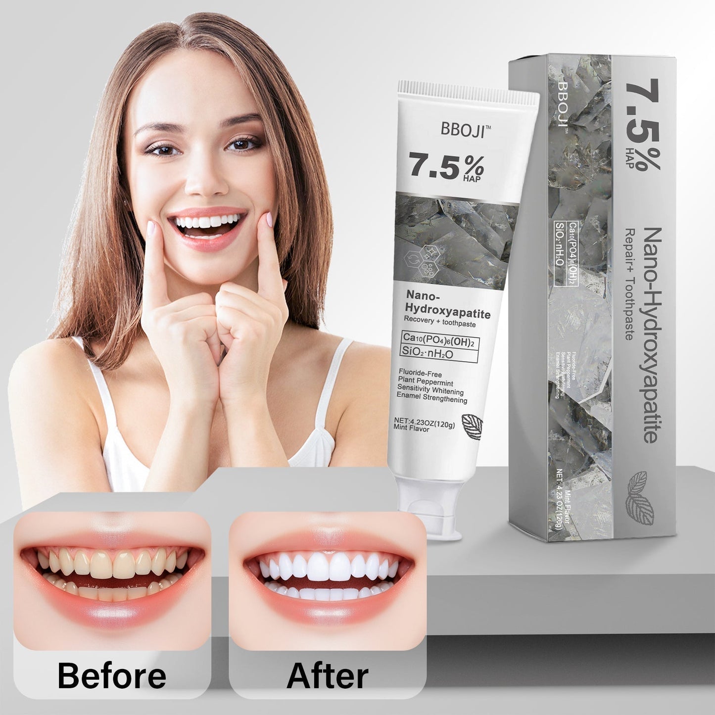 🦷🔥Final 12 Hours: 60%OFF🎁 BBOJI™ Fluoride-Free Hydroxyapatite Toothpaste 💎 Your Smile, Naturally Brighter!